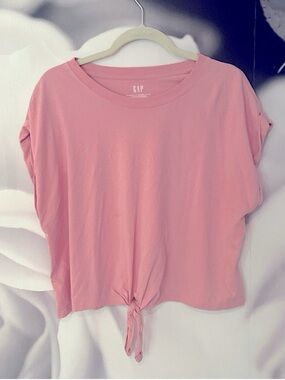 GAP Light Pink Tie-Front Crop Top